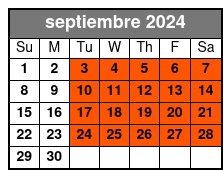 Adult (non-Alcoholic) septiembre Schedule