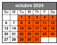 Adult (w/Drinks) octubre Schedule