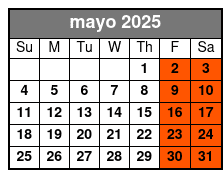 Adult (w/2 Drinks) mayo Schedule