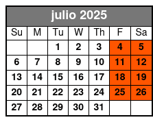 Adult (w/2 Drinks) julio Schedule