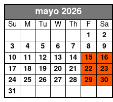 Adult (w/2 Drinks) mayo Schedule
