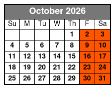 Beer Spirits and Ghosts Walking Tour octubre Schedule