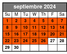 Admission Ticket W/ Transport septiembre Schedule