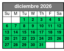 Sunset Tour diciembre Schedule