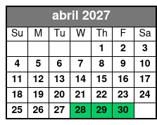 Sunset Tour abril Schedule