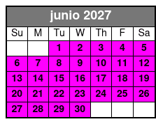 Sunset Tour junio Schedule