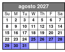 Sunset Tour agosto Schedule