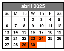 5:30pm Wander & Eat in Orlando abril Schedule