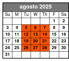 5:30pm Wander & Eat in Orlando agosto Schedule