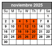 5:30pm Wander & Eat in Orlando noviembre Schedule