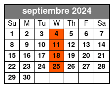 DoubleTree SeaWorld (Q1B-A) septiembre Schedule