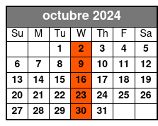 Hampton Inn Orlando (Q1B-A) octubre Schedule