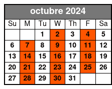 Sheraton Orlando (Q1A) octubre Schedule