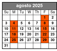 Sheraton Orlando (Q1A) agosto Schedule