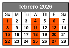 Sheraton Orlando (Q1A) febrero Schedule