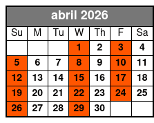 Sheraton Orlando (Q1A) abril Schedule