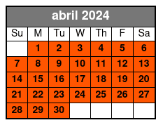2 Day Premium Ticket abril Schedule