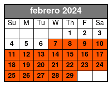 1 Day Classic Ticket febrero Schedule