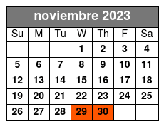 4-Day Pass noviembre Schedule