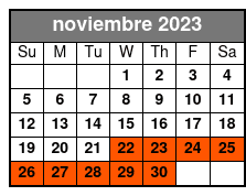 5-Day Pass noviembre Schedule