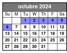 Bahia Mar Marina octubre Schedule