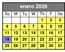Family Friendly Boat Cruise and Swim enero Schedule