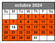 Full Day Combo with Transport octubre Schedule