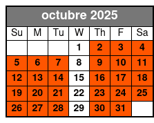 2 Hours 1 Person 1 Ski octubre Schedule