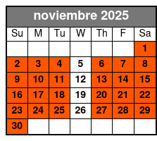 2 Hours 1 Person 1 Ski noviembre Schedule
