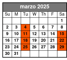 Economy Class marzo Schedule