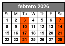 Economy Class febrero Schedule