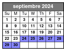 High Life Parasail septiembre Schedule
