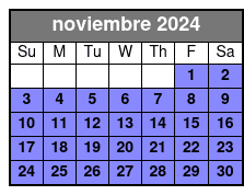High Life Parasail noviembre Schedule