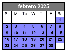 High Life Parasail febrero Schedule