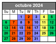 2 Hours Private Paddleboard Activity octubre Schedule