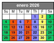 2 Hours Private Paddleboard Activity enero Schedule