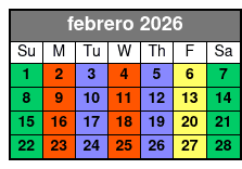 2 Hours Private Paddleboard Activity febrero Schedule