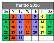 2 Hours Private Paddleboard Activity marzo Schedule