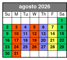 2 Hours Private Paddleboard Activity agosto Schedule