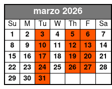 Miami Beach Eden Adventure marzo Schedule