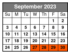 Fort Lauderdale Sportfishing septiembre Schedule