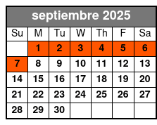 Schedule septiembre Schedule