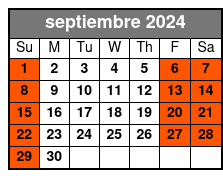 Overnight Experience septiembre Schedule