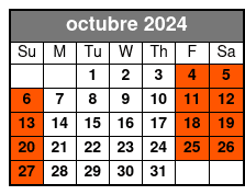 Overnight Experience octubre Schedule