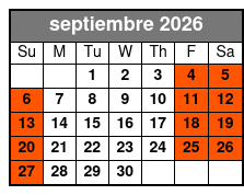 Luxury Picnic Experience septiembre Schedule