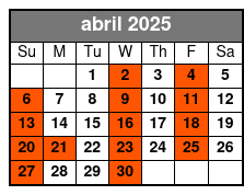 Bimini Island abril Schedule