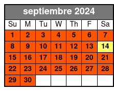 1:30pm Departure septiembre Schedule