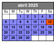 1:30pm Departure abril Schedule