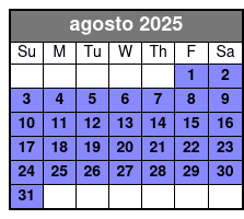 8:30am Departure agosto Schedule