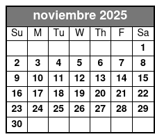 Game noviembre Schedule